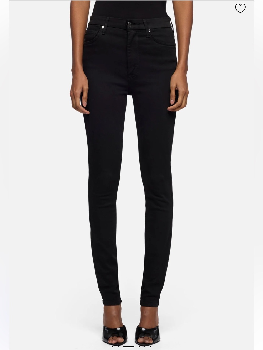 7 For All Mankind High-Waist Skinny Jeans in Black